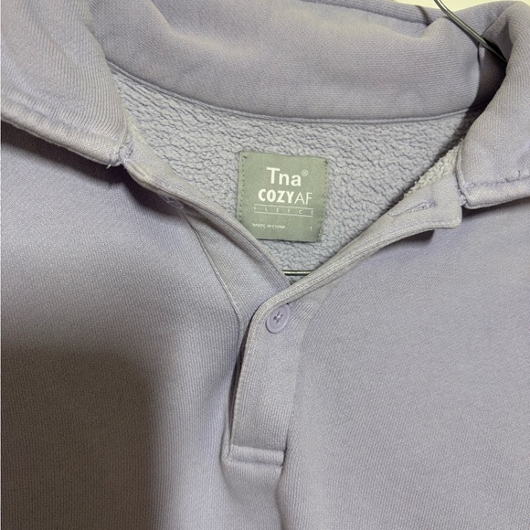 Aritzia TNA Light Purple Cozy Af 1/4 Sweater - Picture 3 of 5